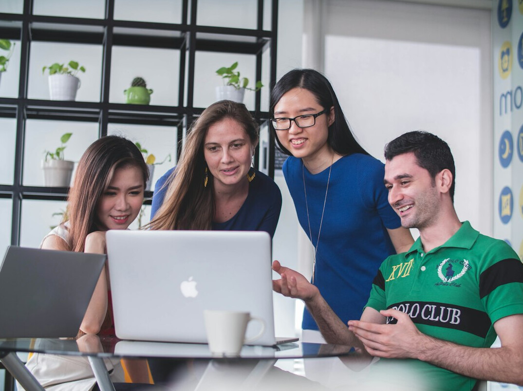 group of students learning web dev
