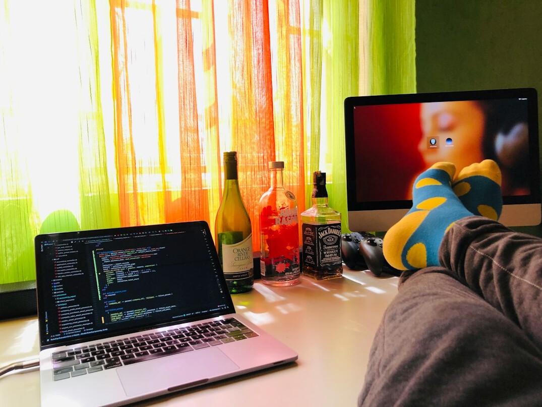 person relaxing after coding